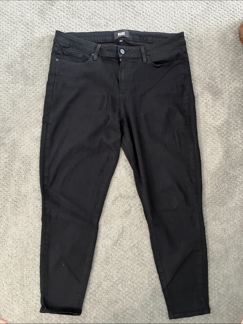 PAIGE Black Skinny Jeans - Classic High-Rise Fit
